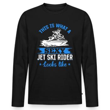 Voici à quoi ressemble un pilote de jet ski sexy - Fun - T-shirt manches longues Premium bio Homme - noir - Devant - Nico (187cm)