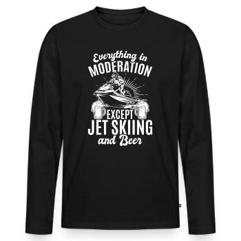 Everything In Moderation Except jet skiing and Bee - Men's Premium Organic Long Sleeve Shirt - black - Front - Nico (187cm)