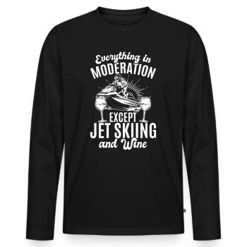 Everything In Moderation Except jet skiing and Win - Men's Premium Organic Long Sleeve Shirt - black - Front - Nico (187cm)