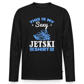 Voici ma chemise sexy Jetski Jetski Driver Jetski - T-shirt manches longues Premium bio Homme - noir - Devant - Nico (187cm)