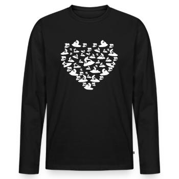 Jet Ski Coeur Jet Ski Cavalier Jet Ski Coeur Jet Ski - T-shirt manches longues Premium bio Homme - noir - Devant - Nico (187cm)