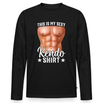 C’est ma chemise de Kendo sexy Kendo Wrestler - T-shirt manches longues Premium bio Homme - noir - Devant - Nico (187cm)