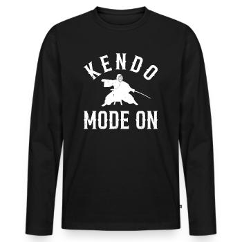 Kendo Mode On - Kendo Fighter Kendo Wrestling - Men's Premium Organic Long Sleeve Shirt - black - Front - Nico (187cm)