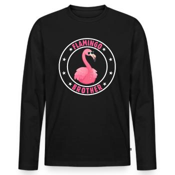 Flamingo Frère Flamingo Frère Flamingo Oiseau - T-shirt manches longues Premium bio Homme - noir - Devant - Nico (187cm)