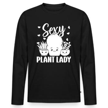 jardinier paysagiste jardinier filles - plante sexy - T-shirt manches longues Premium bio Homme - noir - Devant - Nico (187cm)
