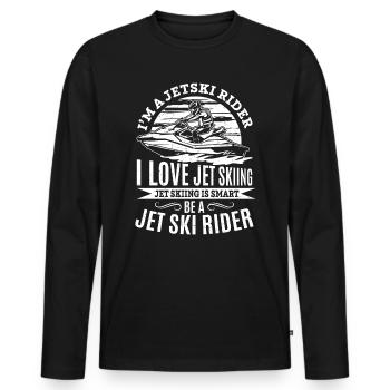 J’adore le jet ski Le jet ski est malin Soyez un jet ski - T-shirt manches longues Premium bio Homme - noir - Devant - Nico (187cm)
