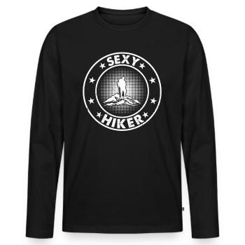 Sexy Hiker Mountain Hiking Mountain Hiker - Men's Premium Organic Long Sleeve Shirt - black - Front - Nico (187cm)