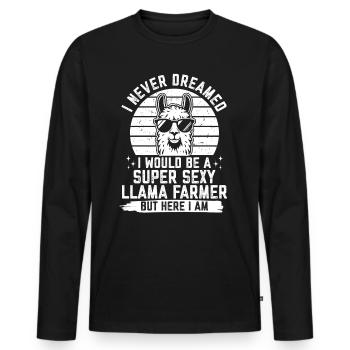 I never dreamed i would be a super sexy Llama - Männer Premium Bio Langarmshirt - Schwarz - Vorne - Nico (187cm)