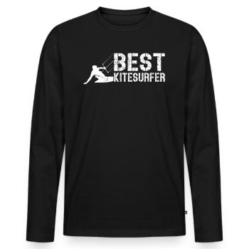 Kitesurfing Kiteboarding - Best Kitesurfer - Männer Premium Bio Langarmshirt - Schwarz - Vorne - Nico (187cm)