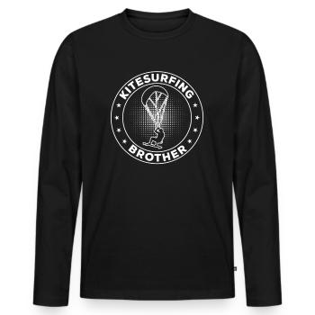 Kiteboarding Brother Kitesurfing Brother - Männer Premium Bio Langarmshirt - Schwarz - Vorne - Nico (187cm)