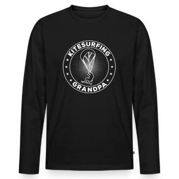 Kiteboarding Grandpa Kitesurfing Grandpa - Männer Premium Bio Langarmshirt - Schwarz - Vorne - Nico (187cm)