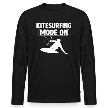 Watersports Kiteboarding Kitesurfer - Kitesurfing - Männer Premium Bio Langarmshirt - Schwarz - Vorne - Nico (187cm)