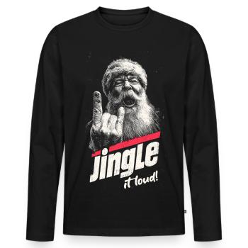 Jingle It Loud - Men's Premium Organic Long Sleeve Shirt - black - Front - Nico (187cm)