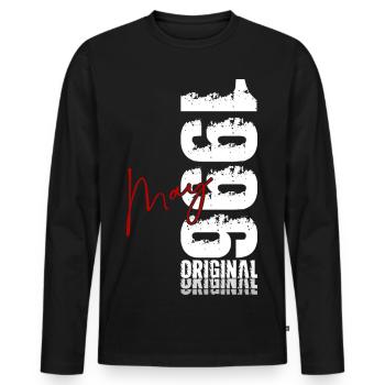 Cadeau du 30e anniversaire Original mai 1996 - T-shirt manches longues Premium bio Homme - noir - Devant - Nico (187cm)
