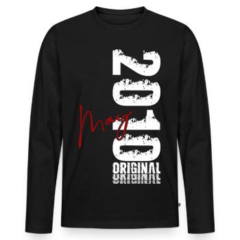 16th Birthday Gift Original May 2010 - Men's Premium Organic Long Sleeve Shirt - black - Front - Nico (187cm)