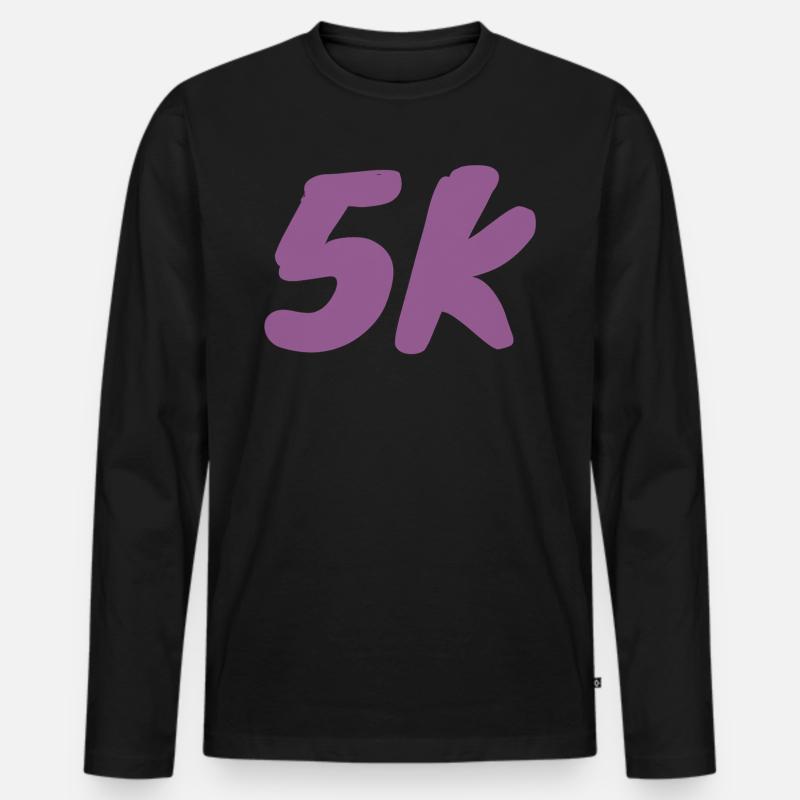 5K_langsame Läufer - Männer Premium Bio Langarmshirt - Schwarz