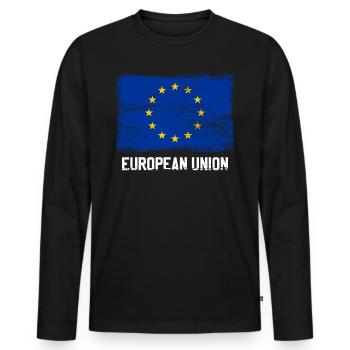 Europe - T-shirt manches longues Premium bio Homme - noir - Devant - Nico (187cm)