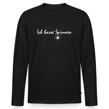Ich Hasse Spinnen Witwe Tarantel Insekt Geschenk - Männer Premium Bio Langarmshirt - Schwarz - Vorne - Nico (187cm)