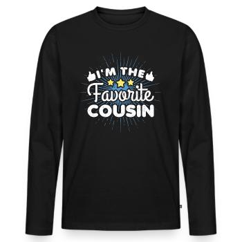 I’m The Favorite Cousin - T-shirt manches longues Premium bio Homme - noir - Devant - Nico (187cm)
