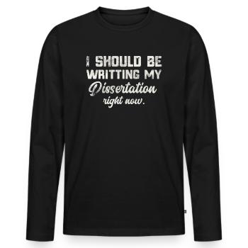 Ich sollte Doktoranden schreiben - Männer Premium Bio Langarmshirt - Schwarz - Vorne - Nico (187cm)