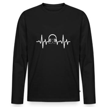 Music Heartbeat Design - Men's Premium Organic Long Sleeve Shirt - black - Front - Nico (187cm)