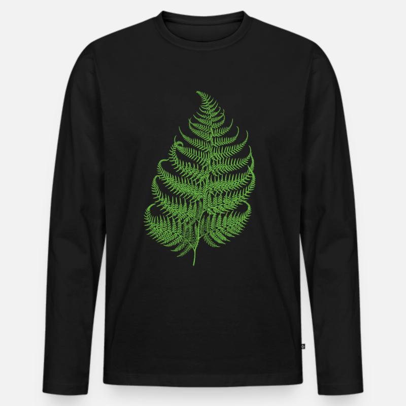 Farn Silberfarn Neuseeland Urwald Dinosaurier - Männer Premium Bio Langarmshirt - Schwarz