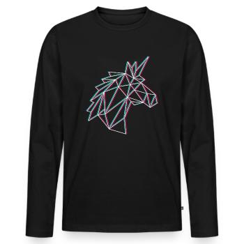 Coude de licorne - T-shirt manches longues Premium bio Homme - noir - Devant - Nico (187cm)