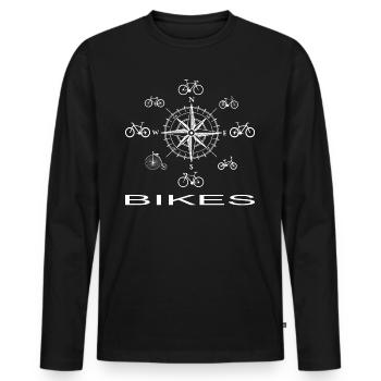 Bikes - Männer Premium Bio Langarmshirt - Schwarz - Vorne - Nico (187cm)
