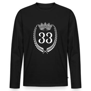 33rd birthday Number anniversary 33 - Men's Premium Organic Long Sleeve Shirt - black - Front - Nico (187cm)