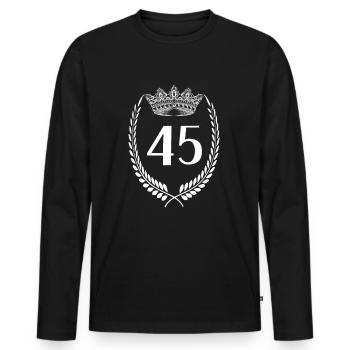 45e anniversaire Numéro anniversaire 45 - T-shirt manches longues Premium bio Homme - noir - Devant - Nico (187cm)