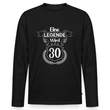Eine Legende wird 30 - Männer Premium Bio Langarmshirt - Schwarz - Vorne - Nico (187cm)