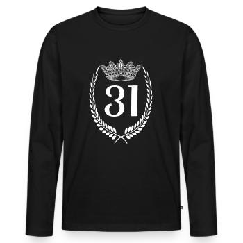 31st birthday Number of anniversary 31 - Men's Premium Organic Long Sleeve Shirt - black - Front - Nico (187cm)