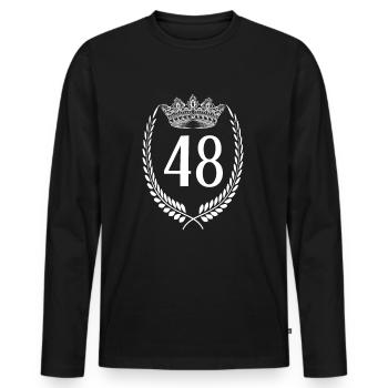 48th birthday Number anniversary 48 - Men's Premium Organic Long Sleeve Shirt - black - Front - Nico (187cm)