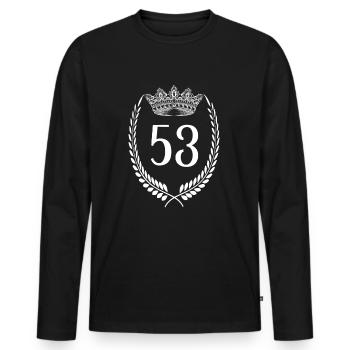 53rd birthday Number anniversary 53 - Men's Premium Organic Long Sleeve Shirt - black - Front - Nico (187cm)