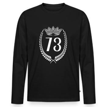 73rd birthday Number anniversary 73 - Men's Premium Organic Long Sleeve Shirt - black - Front - Nico (187cm)