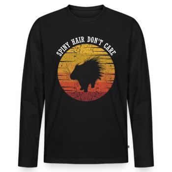 Conceptions de porc-épic pour hérisson Fan de porc-épic - T-shirt manches longues Premium bio Homme - noir - Devant - Nico (187cm)