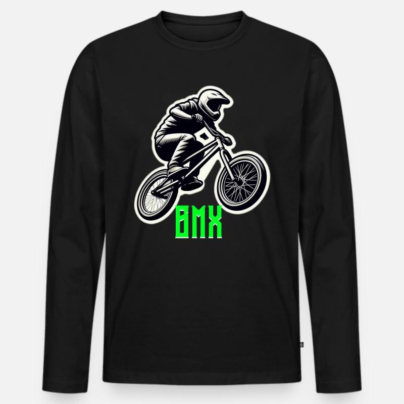 BMX Rad - Männer Premium Bio Langarmshirt - Schwarz