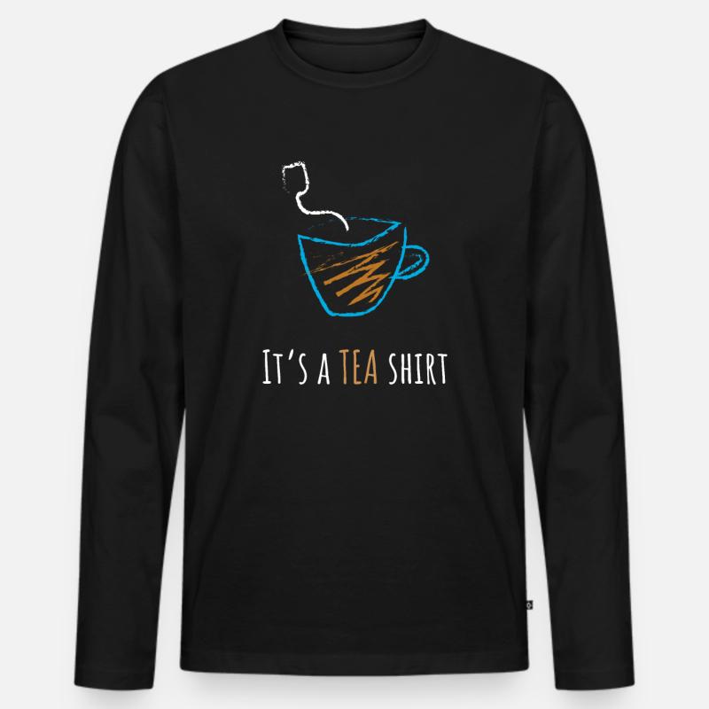 Es ist ein Tee - Männer Premium Bio Langarmshirt - Schwarz