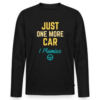 Nur noch ein Auto, das ich verspreche - Männer Premium Bio Langarmshirt - Schwarz - Vorne - Nico (187cm)
