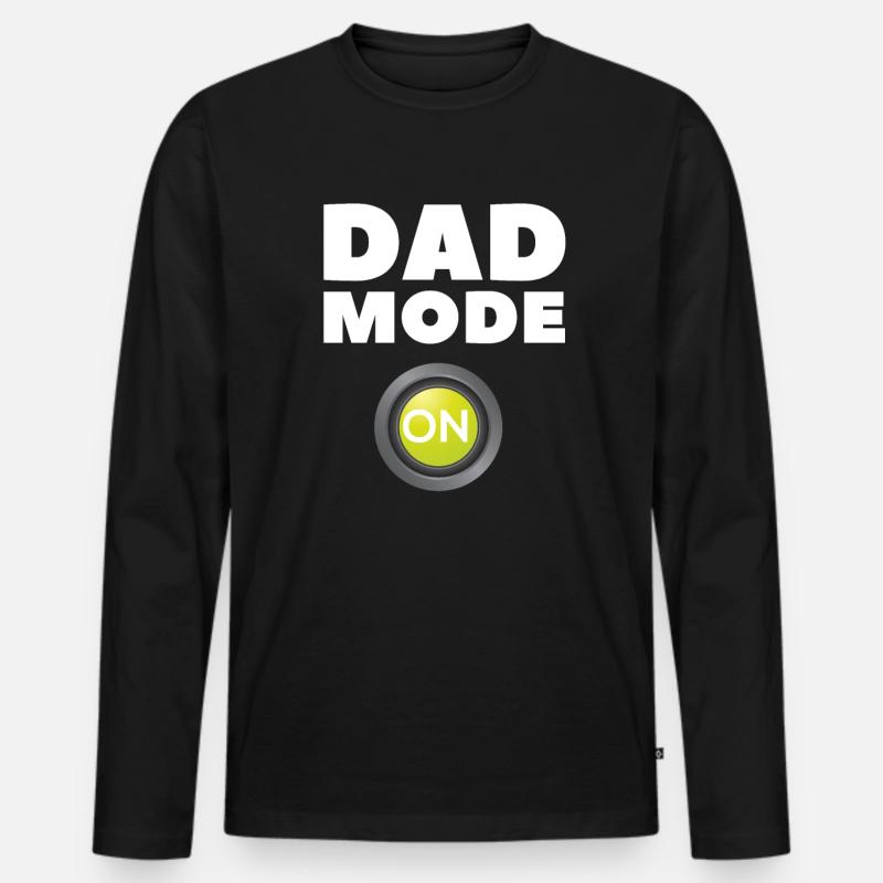 Dad-Modus ein - Männer Premium Bio Langarmshirt - Schwarz