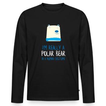 I'm Really a Polar Bear - Men's Premium Organic Long Sleeve Shirt - black - Front - Nico (187cm)