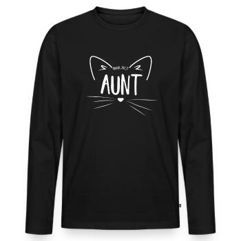 Ronronne tante - T-shirt manches longues Premium bio Homme - noir - Devant - Nico (187cm)