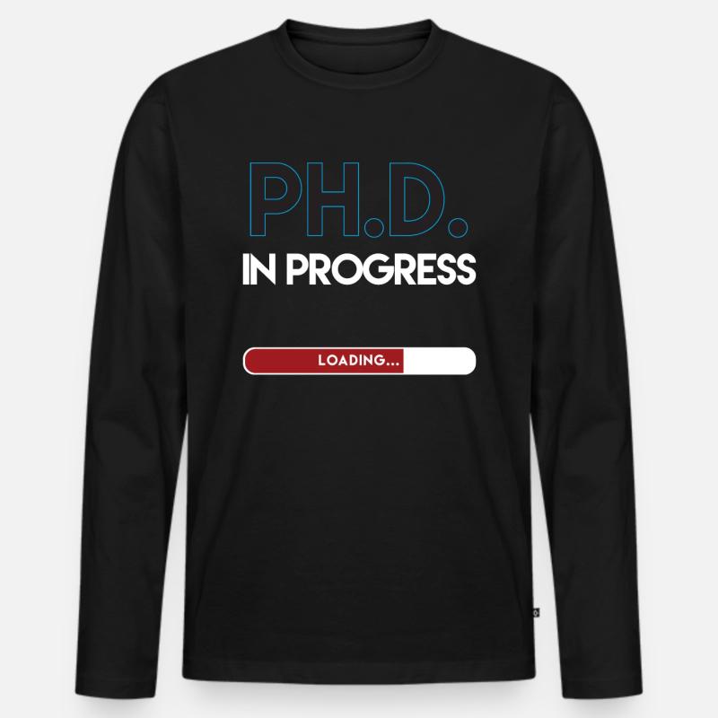 Doktorarbeit wird geladen - Männer Premium Bio Langarmshirt - Schwarz