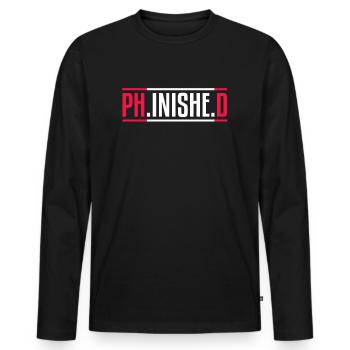 Phinished PhD - T-shirt manches longues Premium bio Homme - noir - Devant - Nico (187cm)