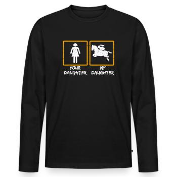 Your Daughter My Daughter - Men's Premium Organic Long Sleeve Shirt - black - Front - Nico (187cm)