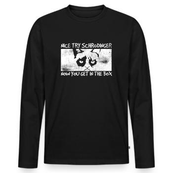 Nizza Versuchen Sie es mit Schrödinger - Männer Premium Bio Langarmshirt - Schwarz - Vorne - Nico (187cm)