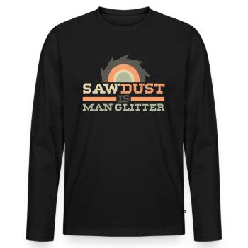 Saw Dust est un scintillement - T-shirt manches longues Premium bio Homme - noir - Devant - Nico (187cm)