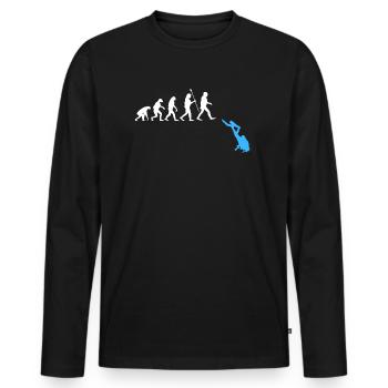 Evolution Freediving Free Diving Tauchen Freedive - Männer Premium Bio Langarmshirt - Schwarz - Vorne - Nico (187cm)