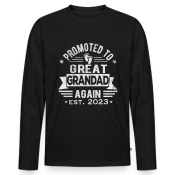 Wieder zum Ur-Opa befördert 2023 Retro Urgroßvater - Männer Premium Bio Langarmshirt - Schwarz - Vorne - Nico (187cm)
