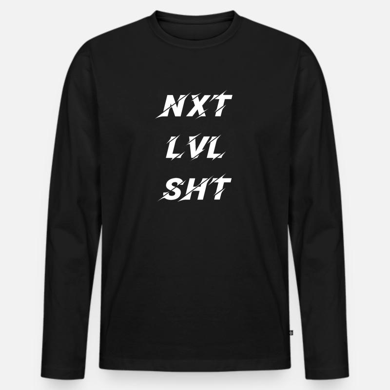 nxt lvl shit - Männer Premium Bio Langarmshirt - Schwarz